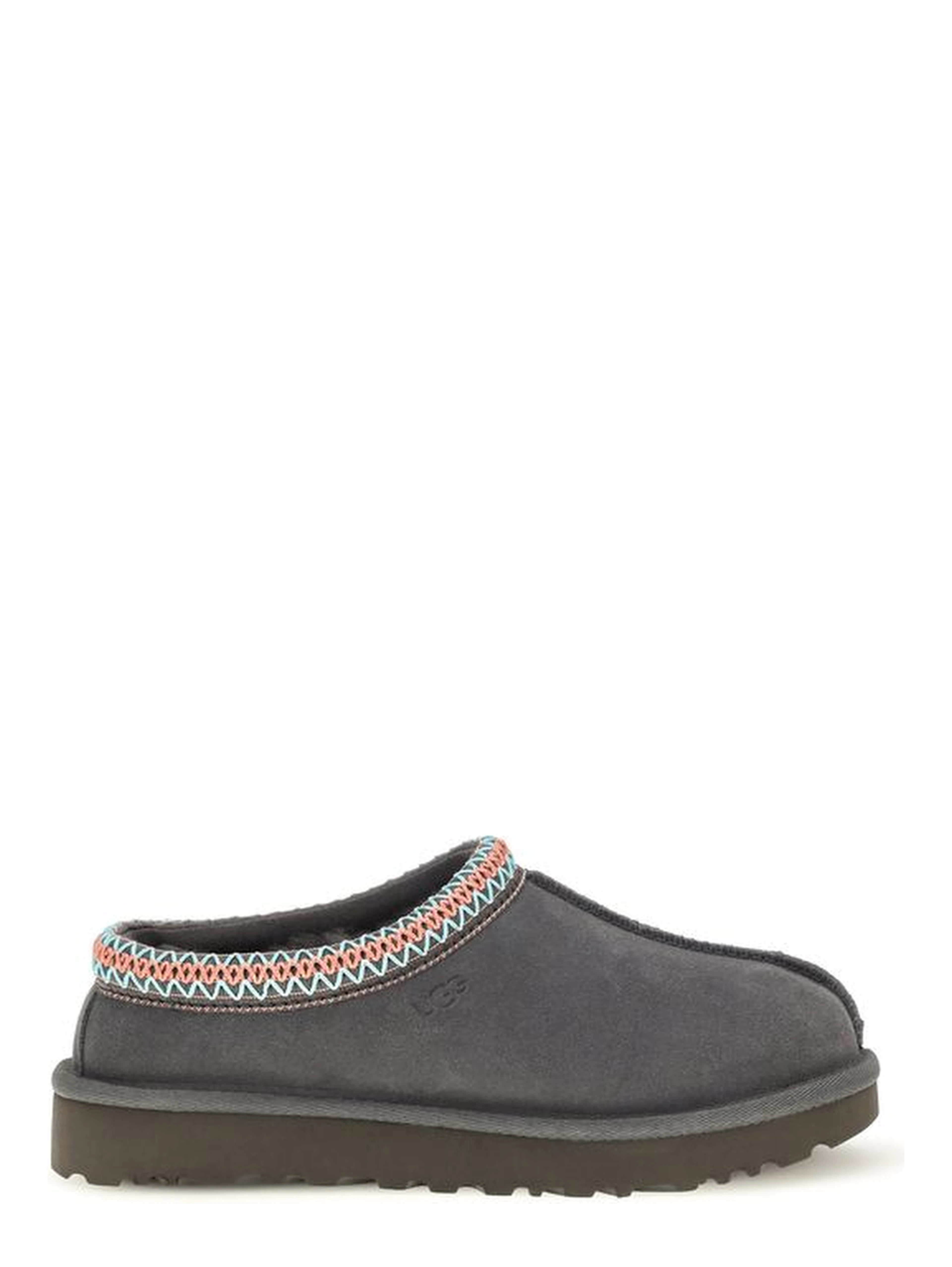 Gray Leather Mules