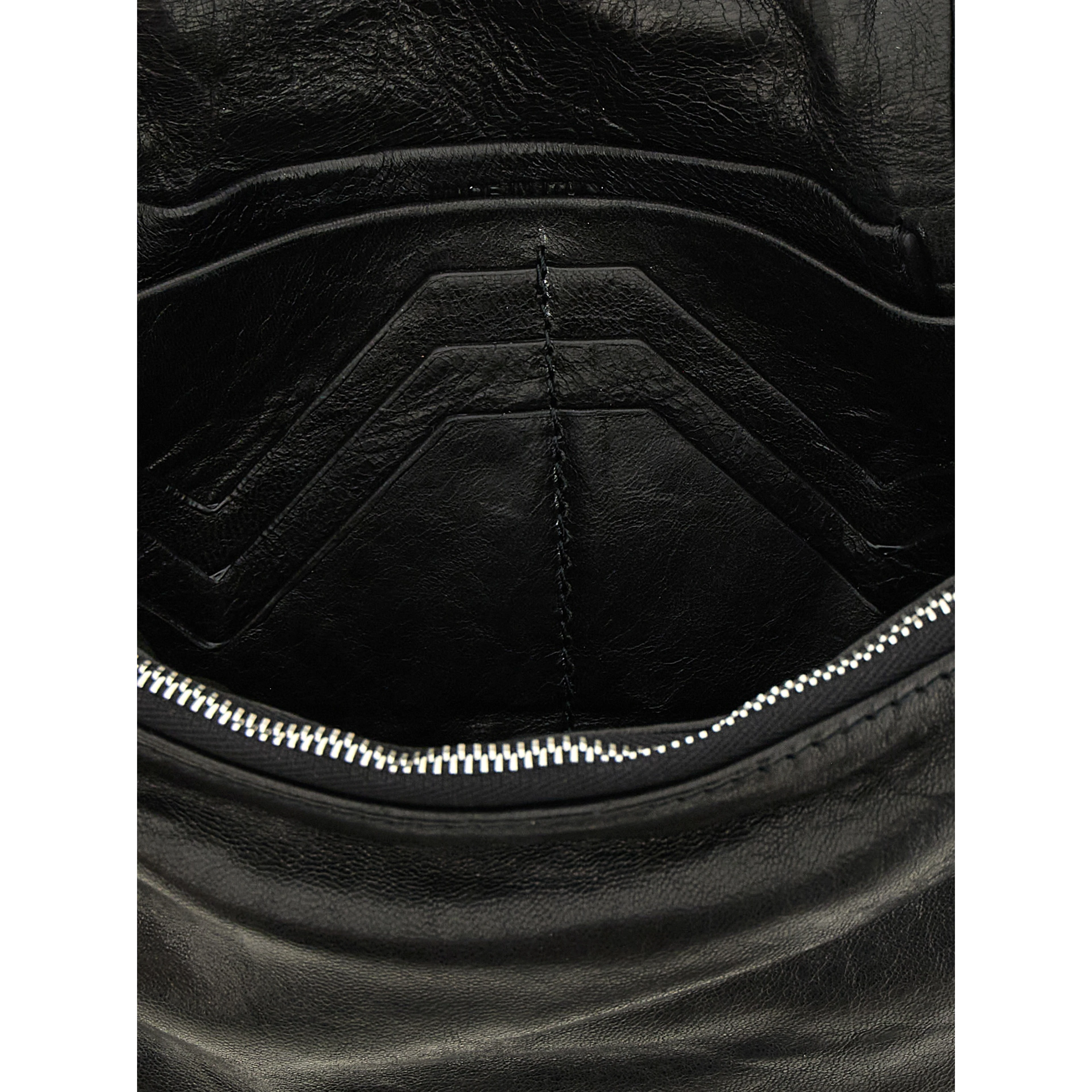 Black Lamb Leather Clutch Bag