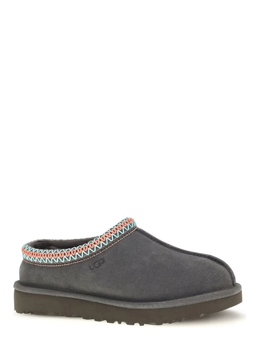 Gray Leather Mules
