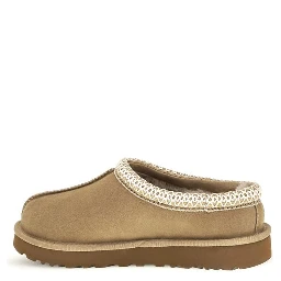 Beige Leather Mules