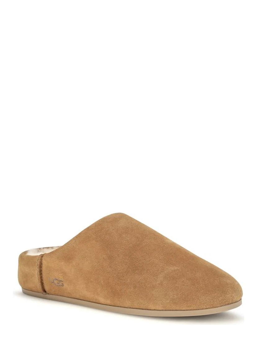Beige Leather Mules