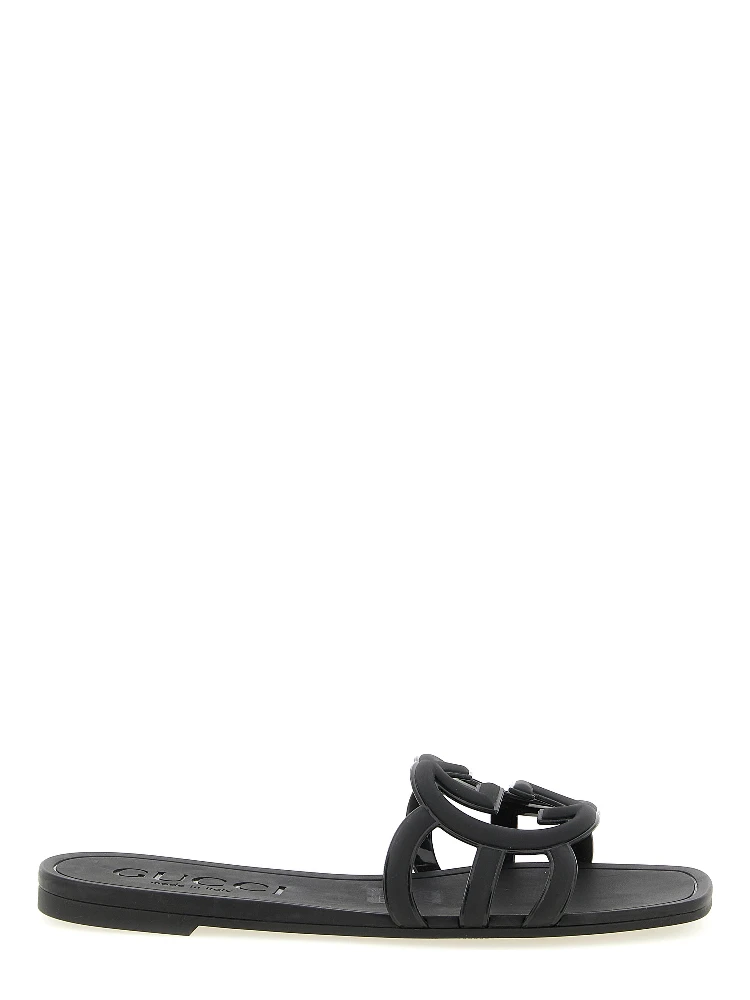 Black Rubber Slides