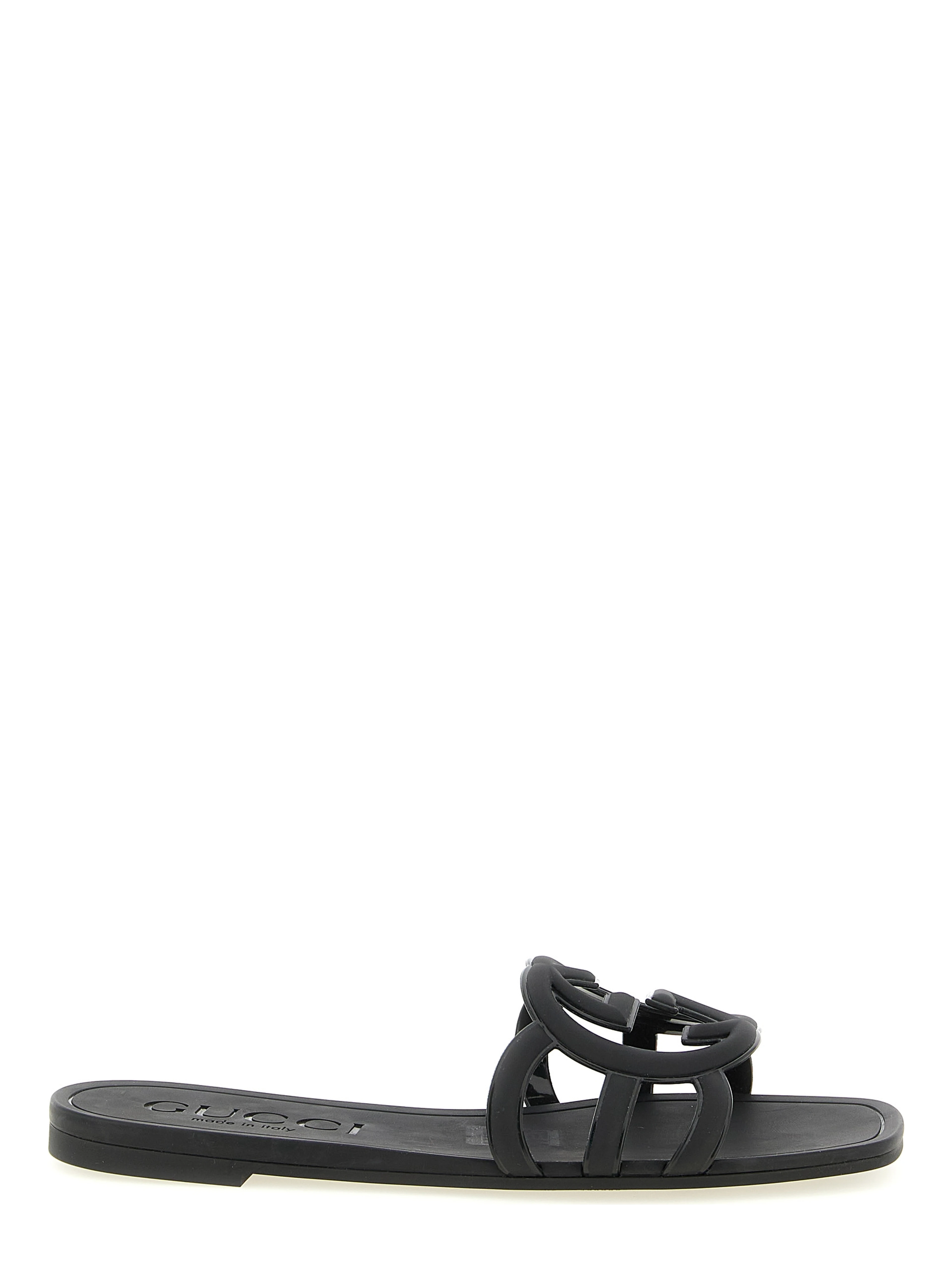 Black Rubber Slides
