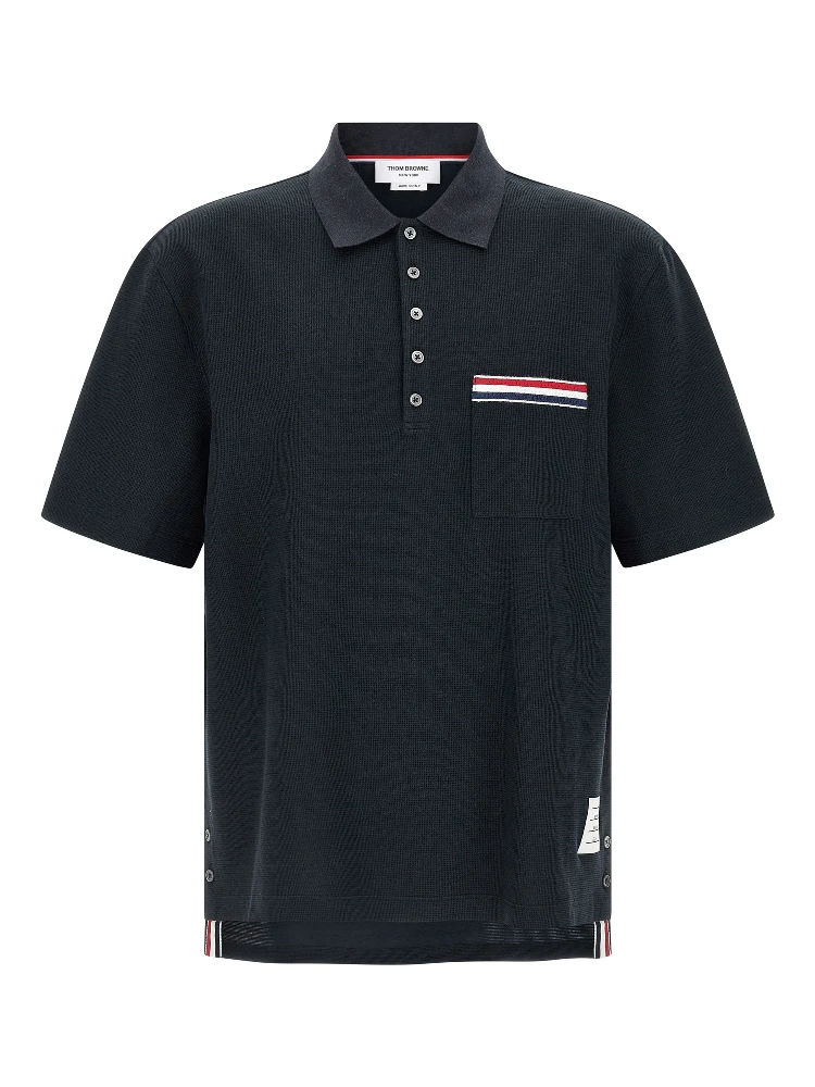 Blue Cotton Polo Shirt