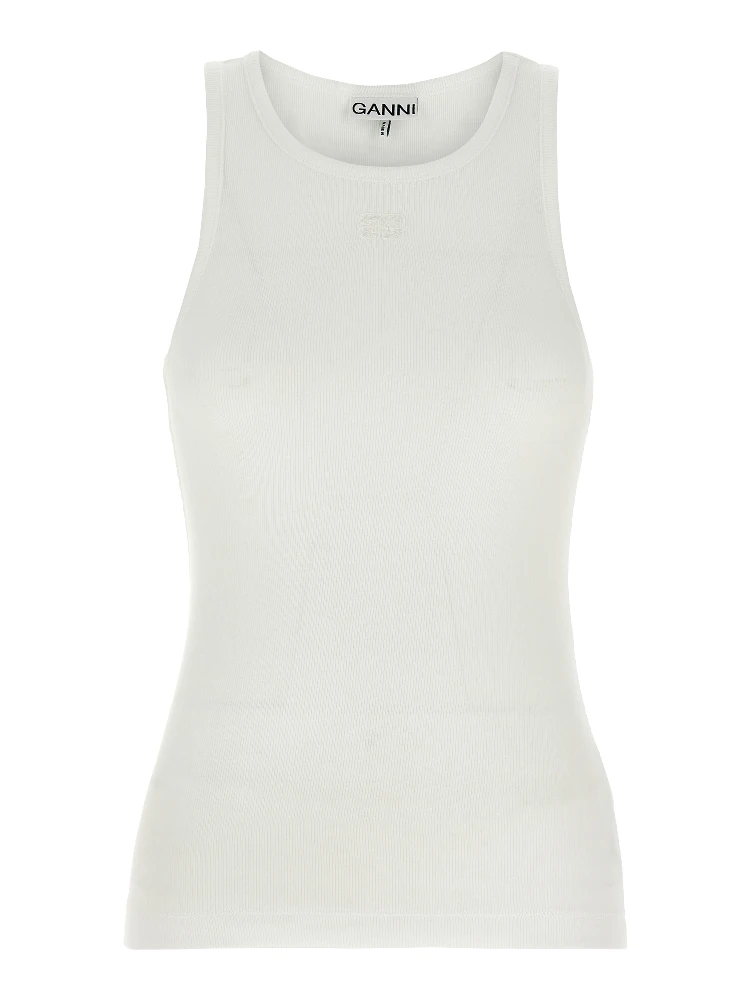 White Organic Cotton Sleeveles T-Shirt
