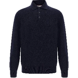 Blue Cashmere Polo Shirt