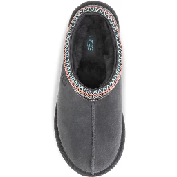 Gray Leather Mules