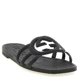 Black Rubber Slides