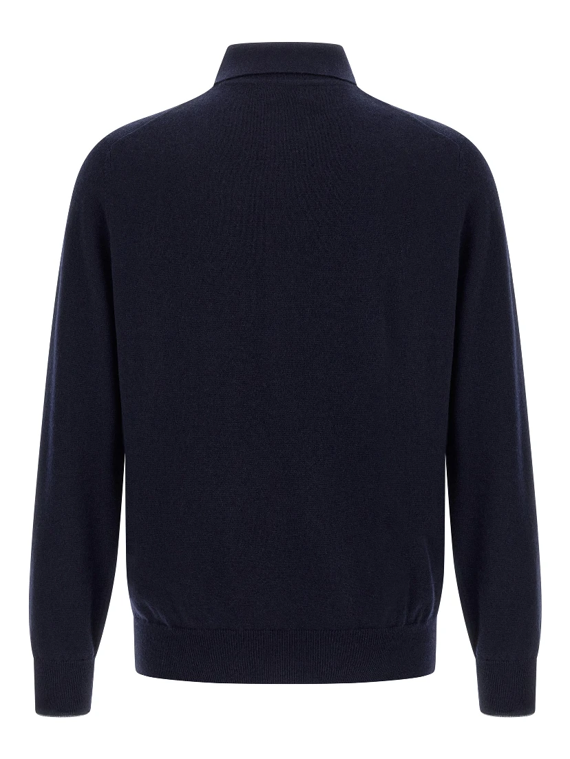 Blue Cashmere Polo Shirt