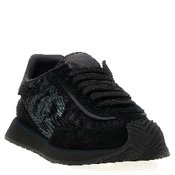 Black Calfskin Athletic Sneakers