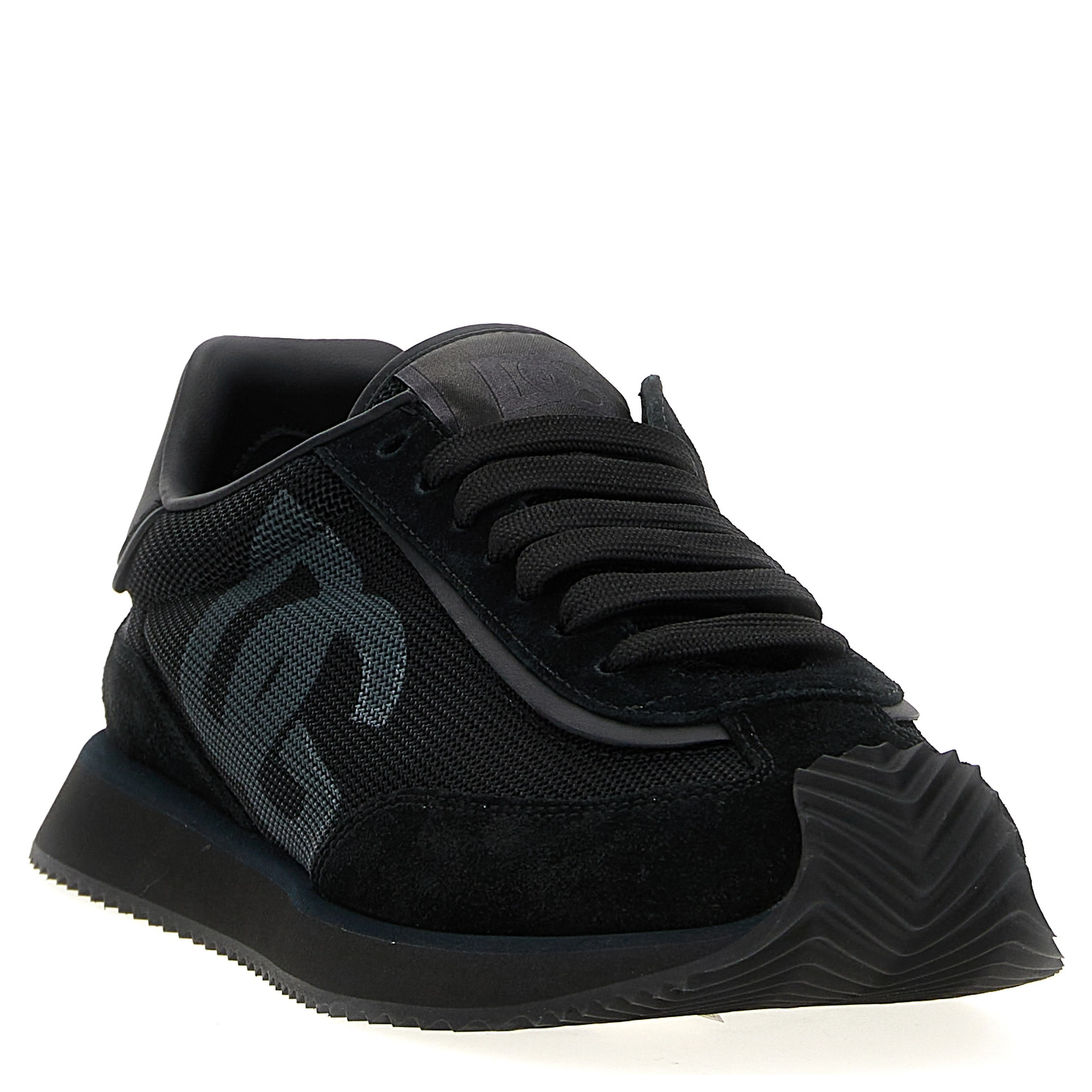 Black Calfskin Athletic Sneakers