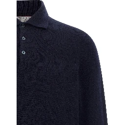 Blue Cashmere Polo Shirt