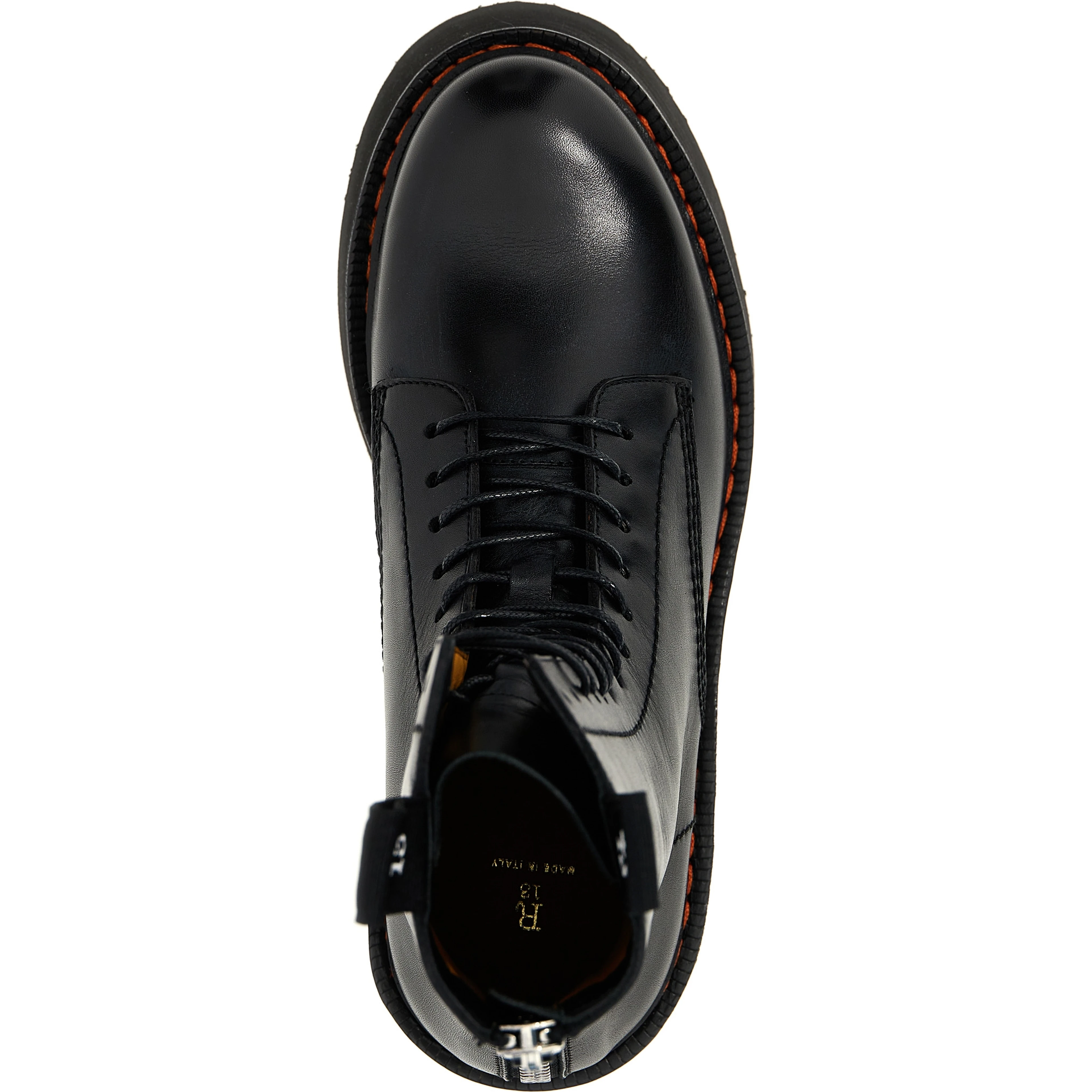 Black Cowhide Lace-Up Boots