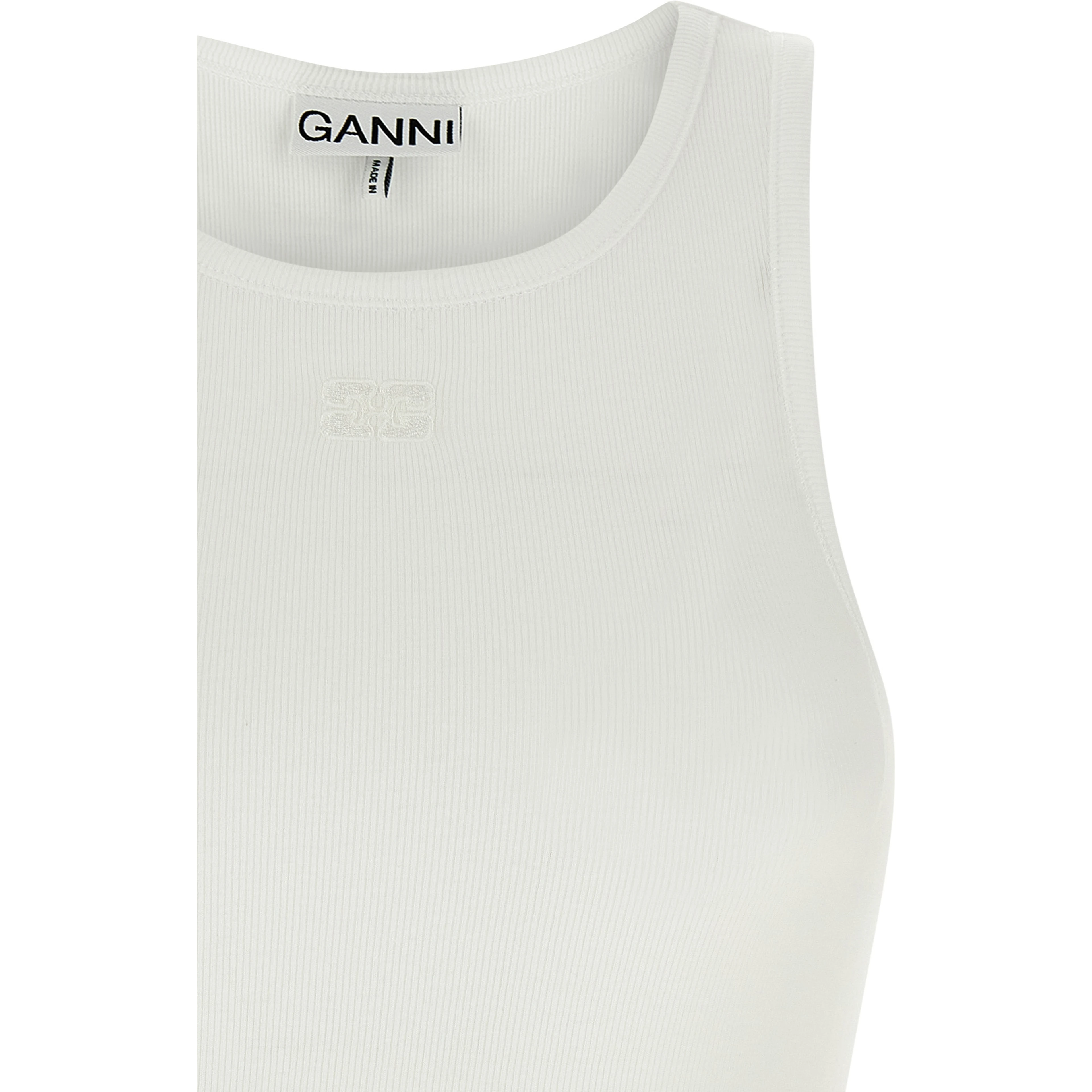 White Organic Cotton Sleeveles T-Shirt