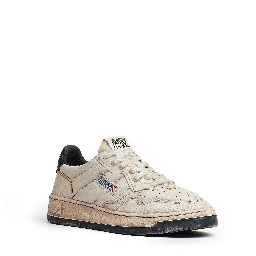Sneakers Super Vintage Low In Pelle Di Capra Imbottita Effetto Crack