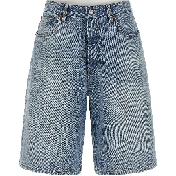 Blue Cotton Bermuda Shorts