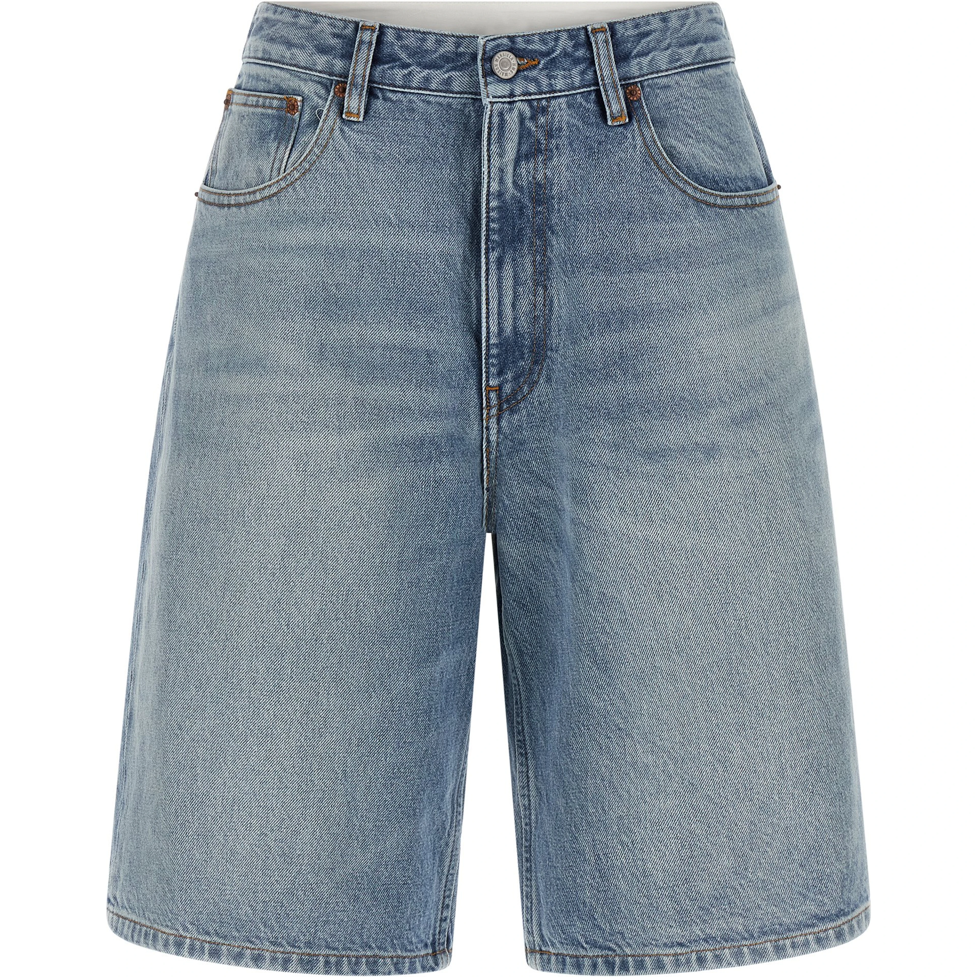 Blue Cotton Bermuda Shorts
