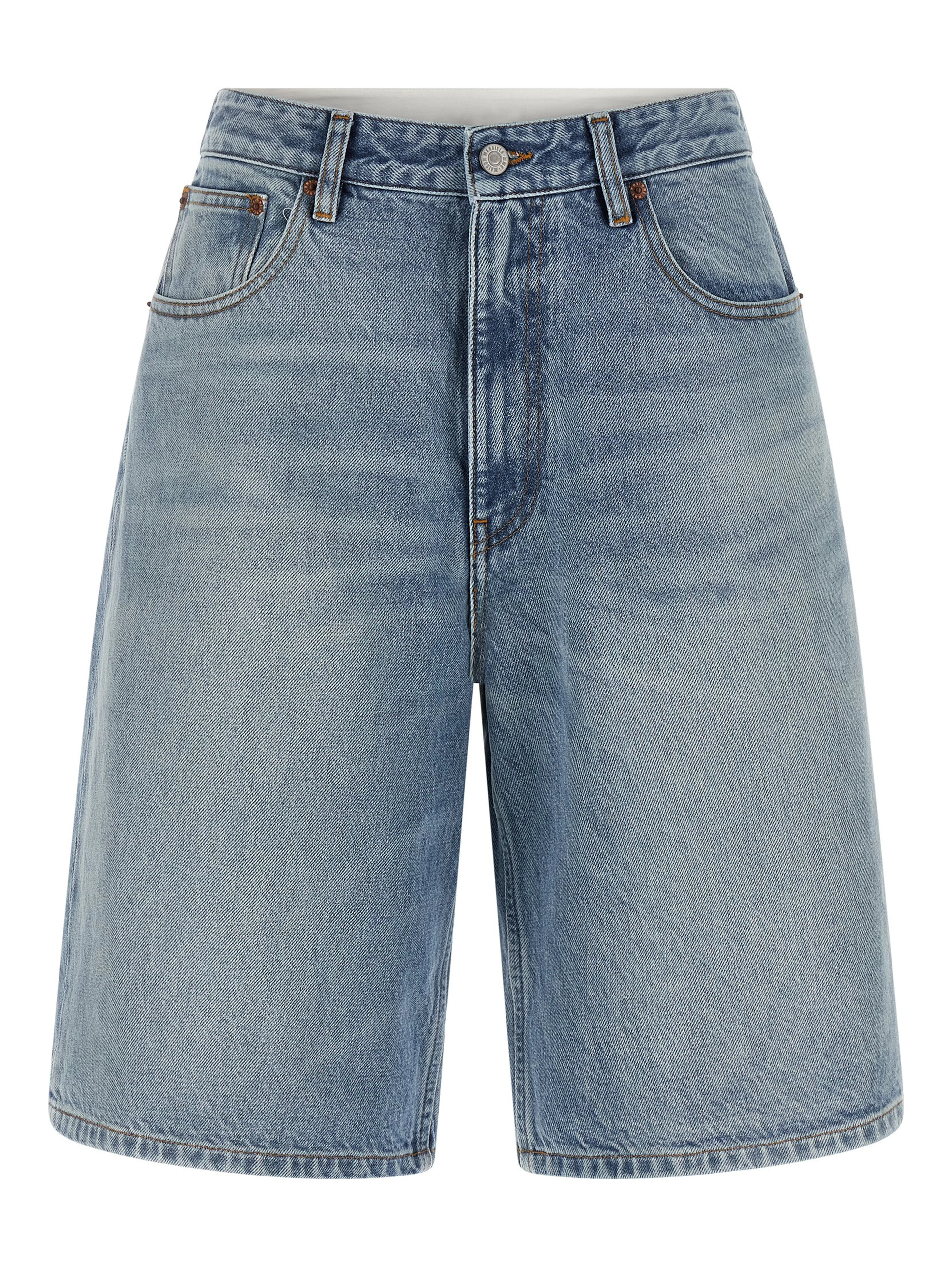 Blue Cotton Bermuda Shorts
