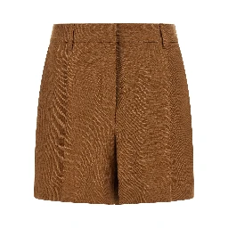 Brown Linen Bermuda Shorts