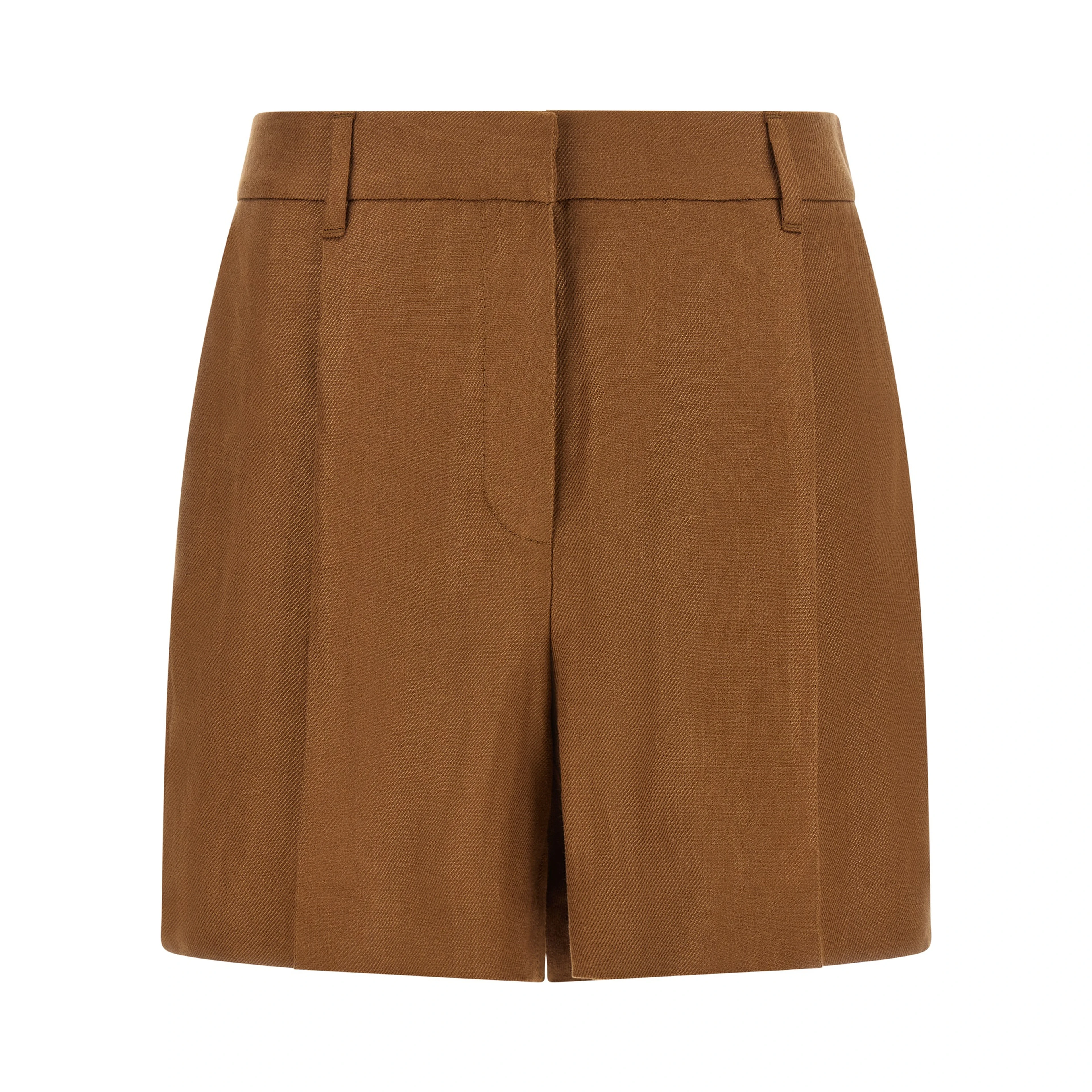 Brown Linen Bermuda Shorts