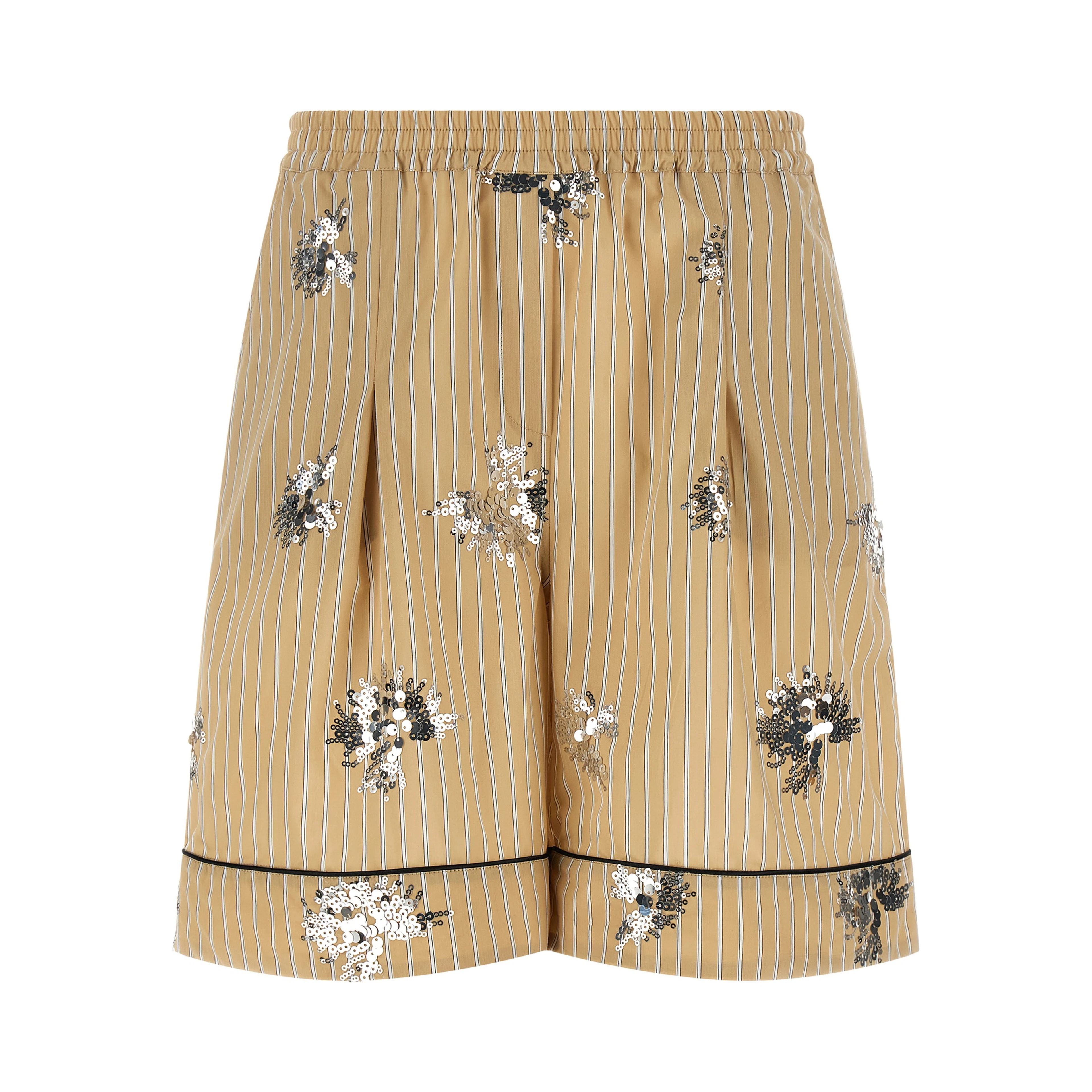 Beige Cotton Bermuda Shorts