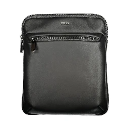 Black Polyurethane Men's Shoulder Bag