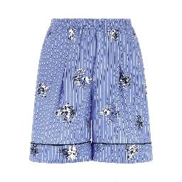 Blue Cotton Bermuda Shorts