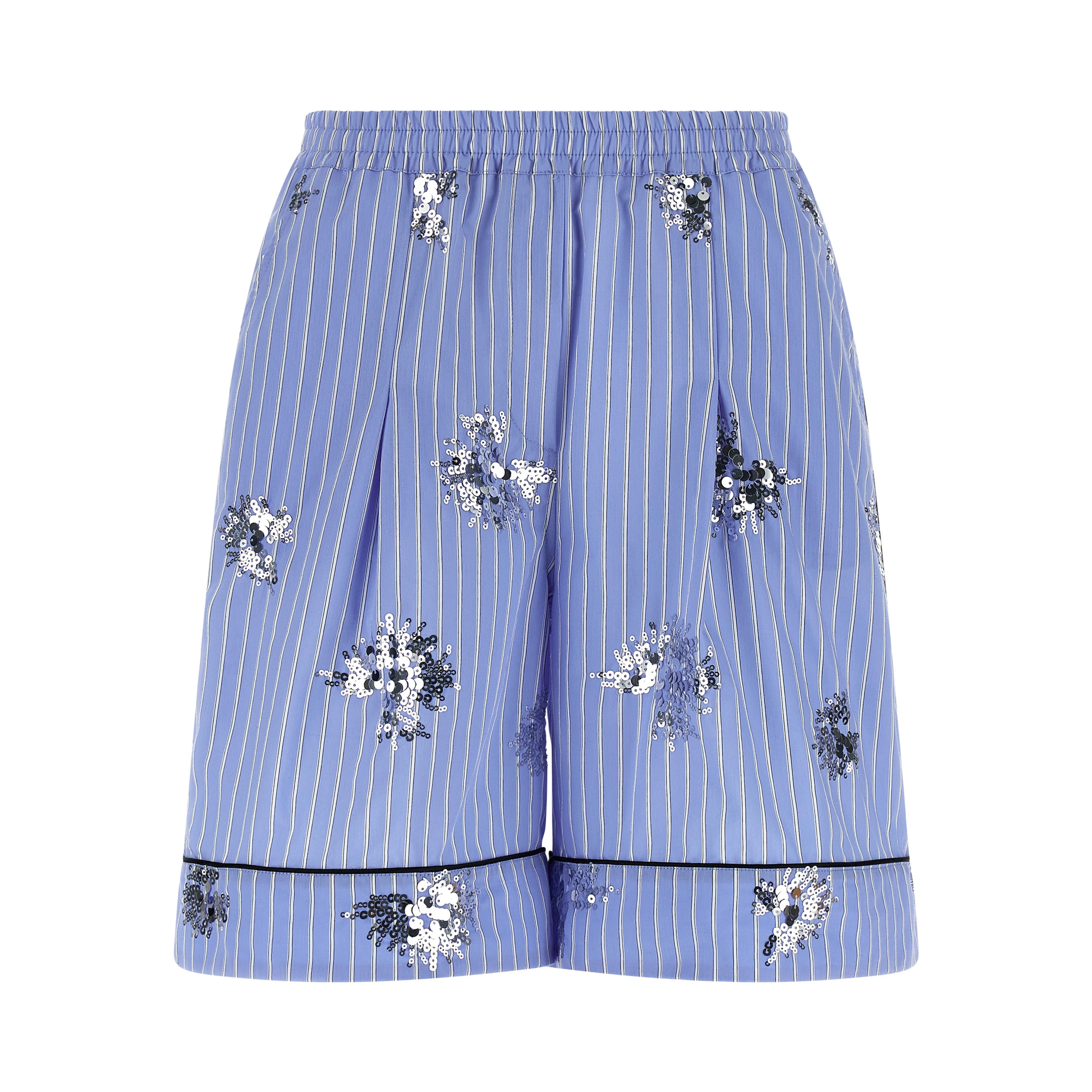 Blue Cotton Bermuda Shorts