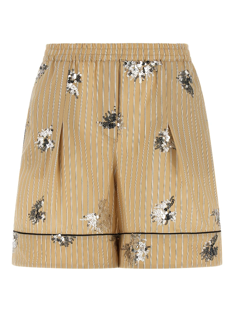 Beige Cotton Bermuda Shorts