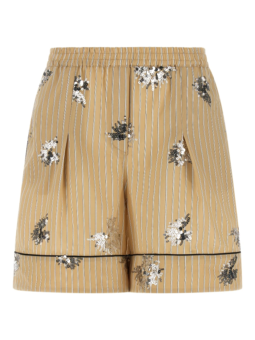 Beige Cotton Bermuda Shorts