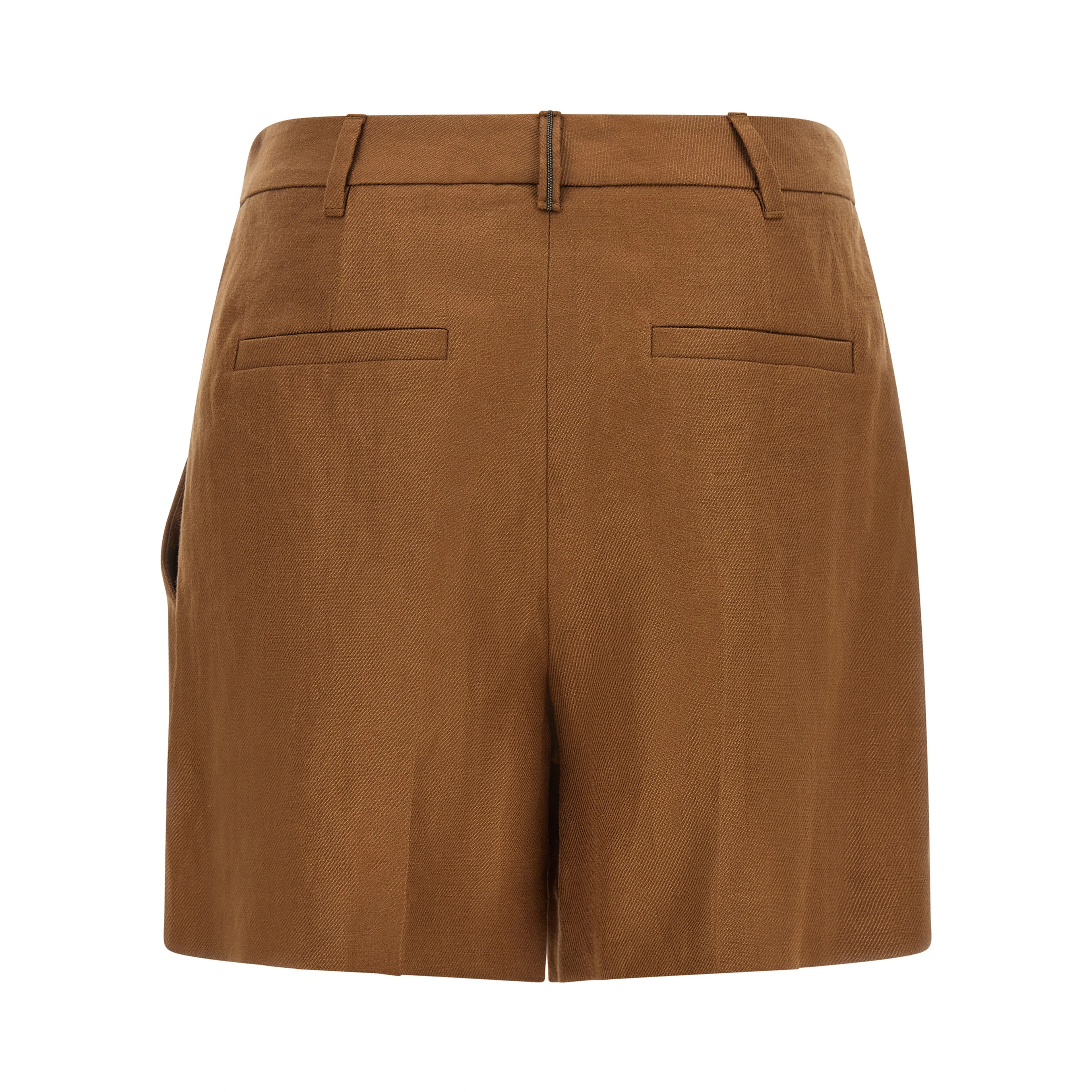 Brown Linen Bermuda Shorts