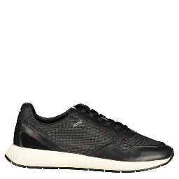 Black Polyester Men's Sneaker