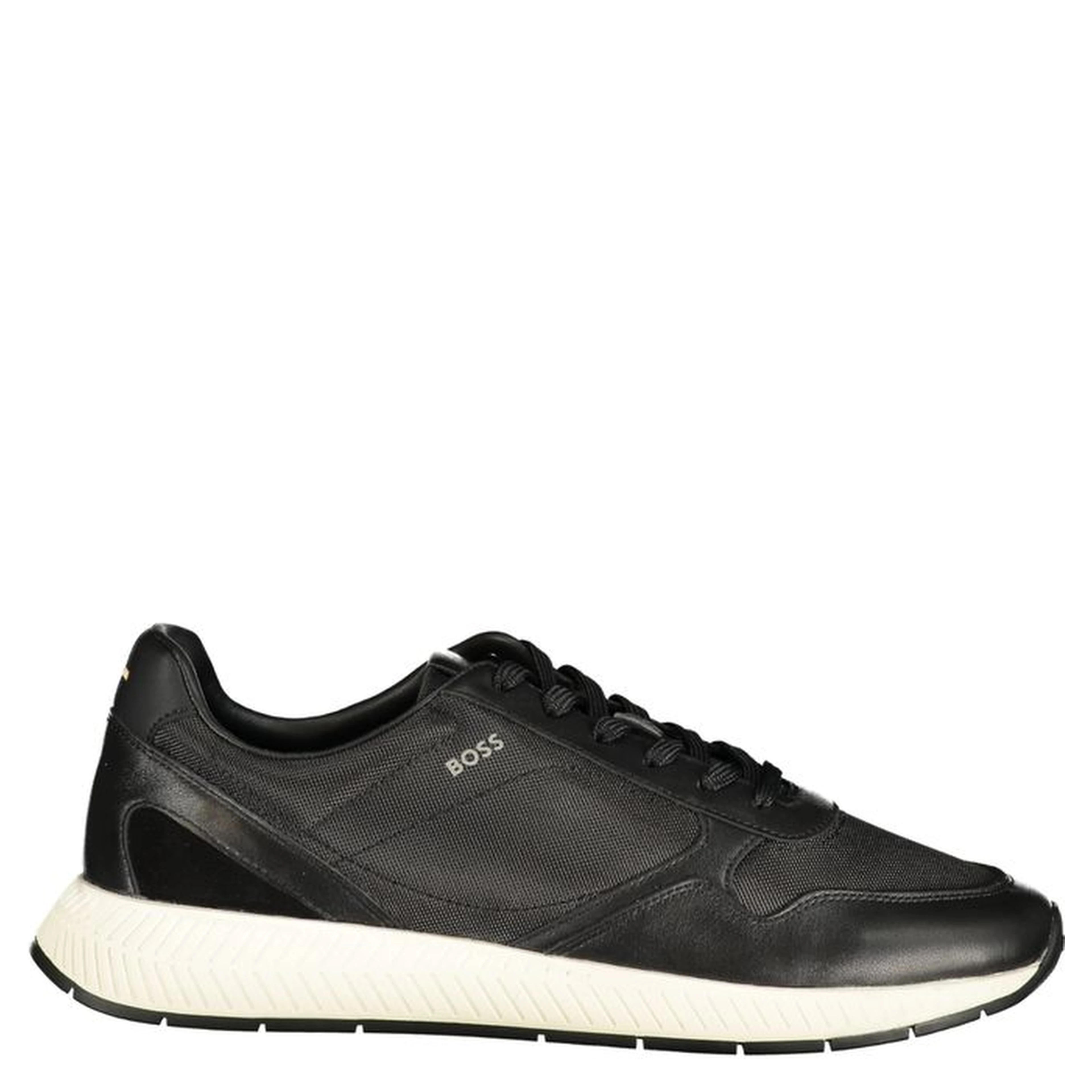 Black Polyester Men's Sneaker