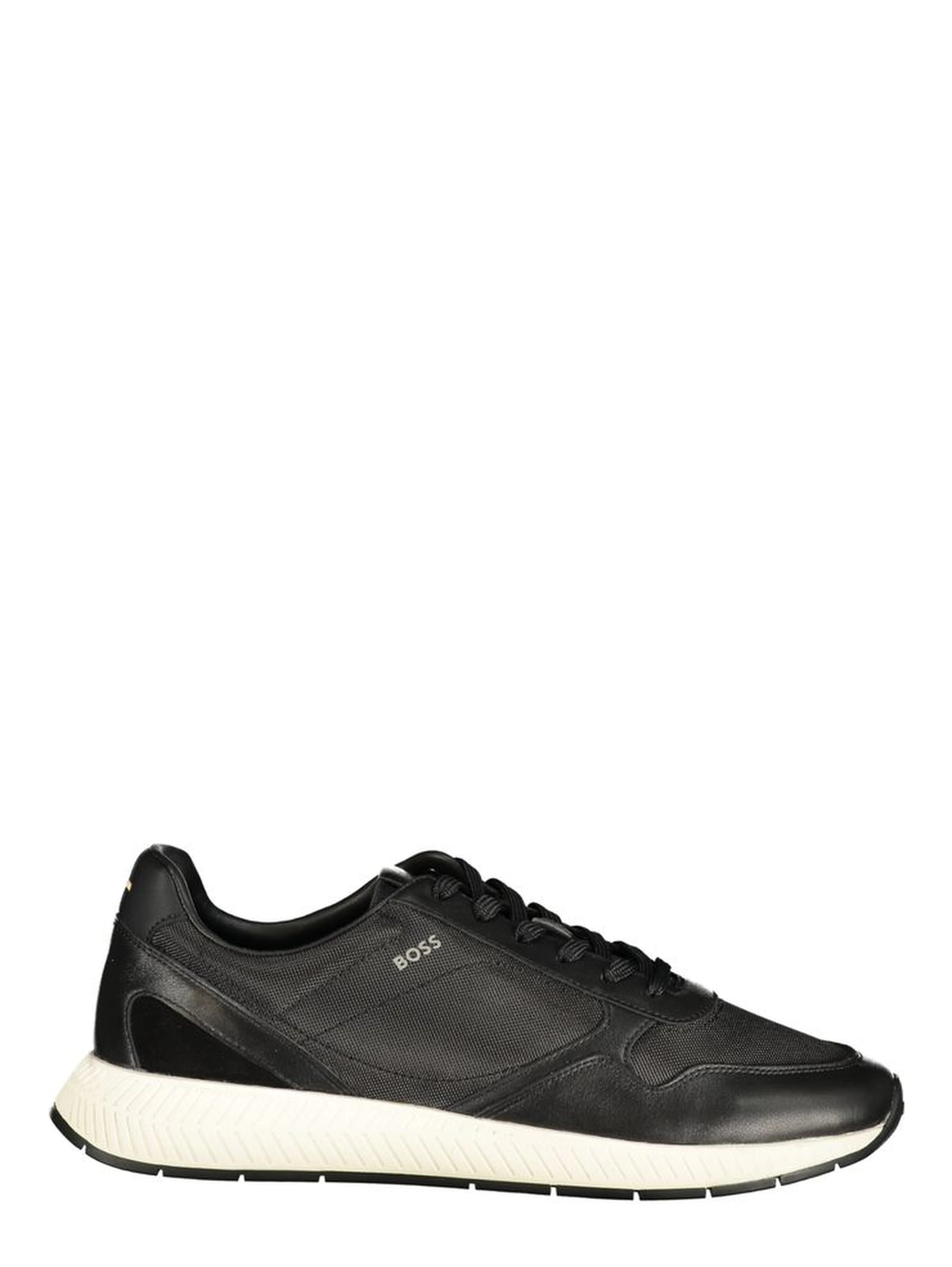 Black Polyester Men's Sneaker