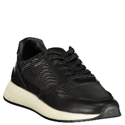 Black Polyester Men's Sneaker