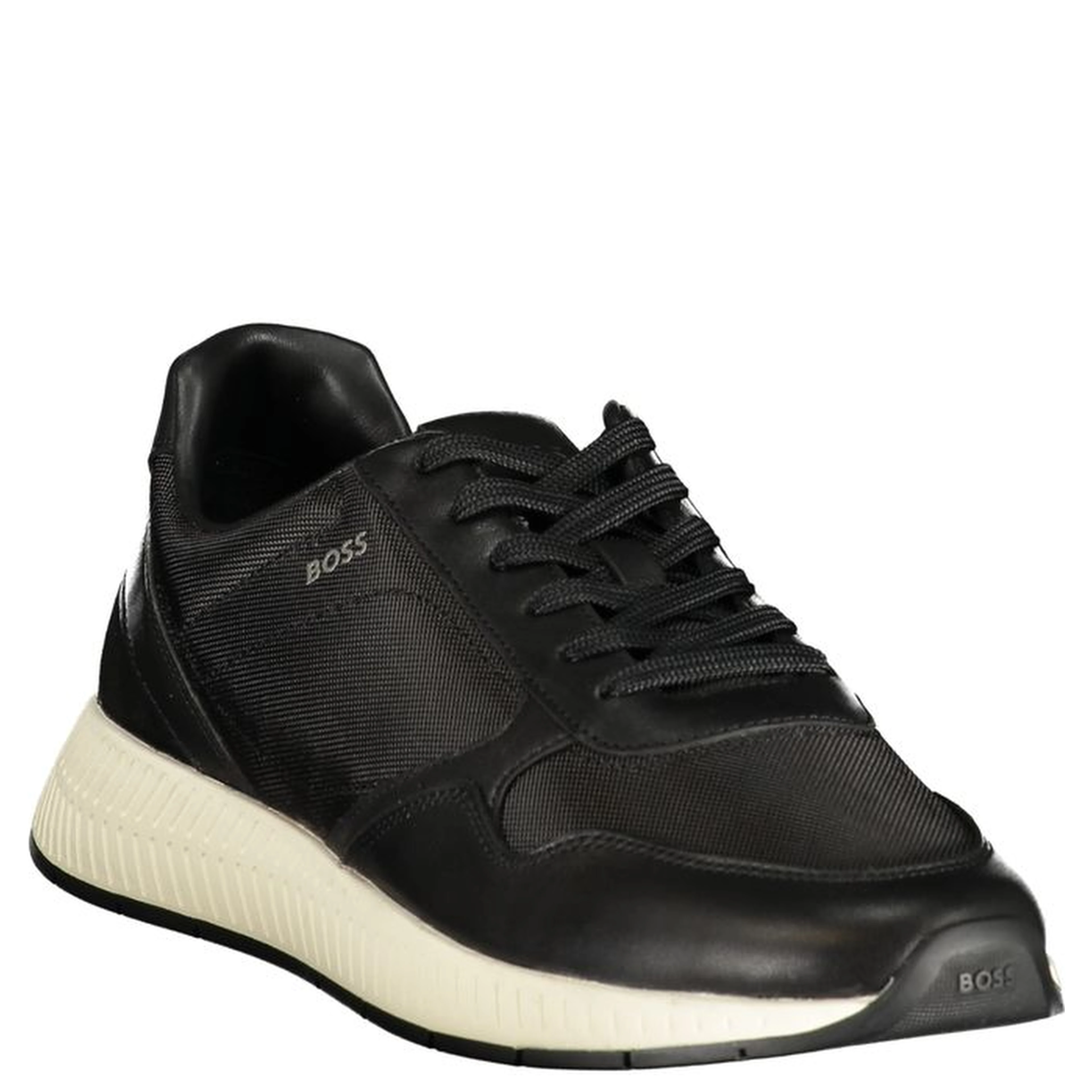 Black Polyester Men's Sneaker