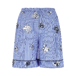 Blue Cotton Bermuda Shorts