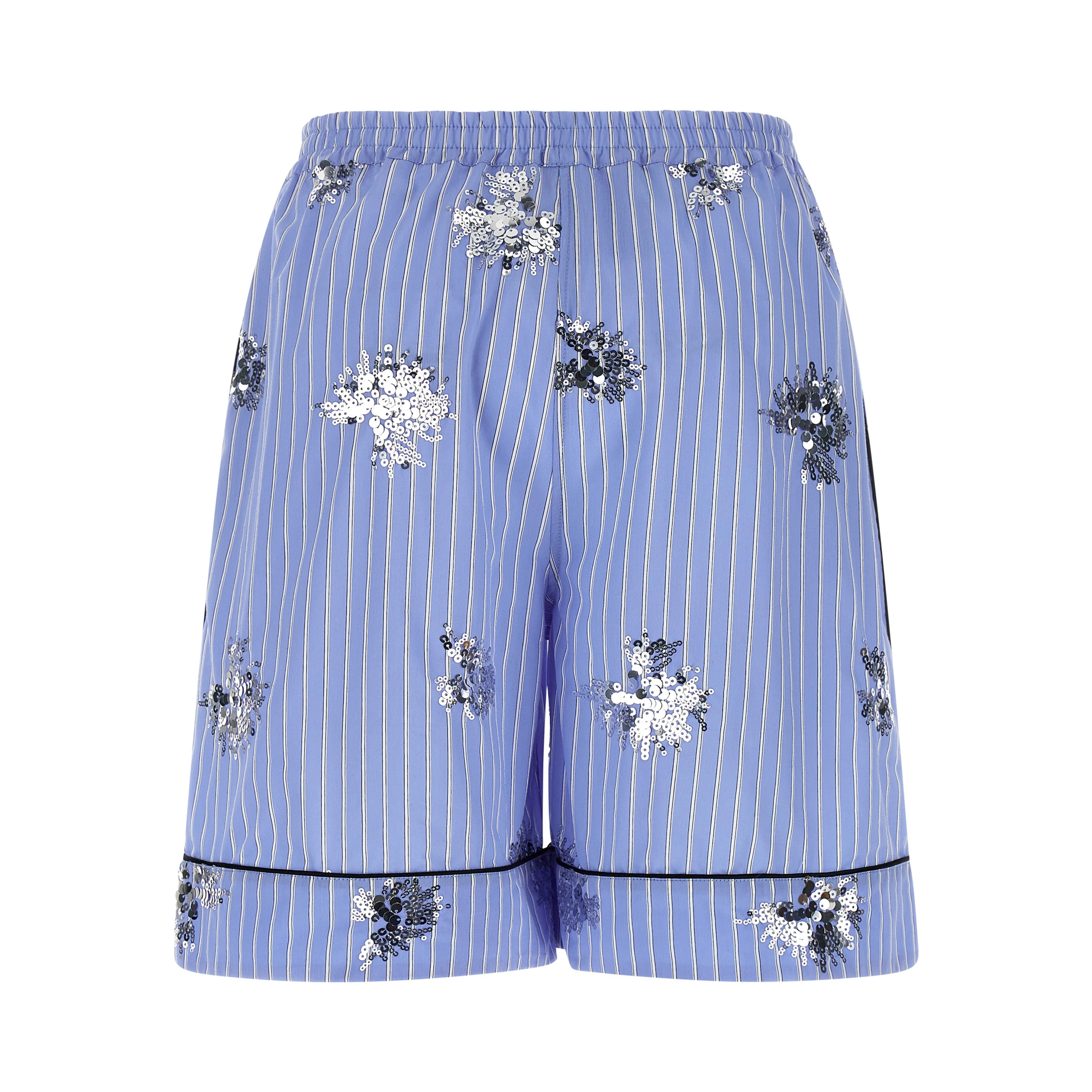 Blue Cotton Bermuda Shorts