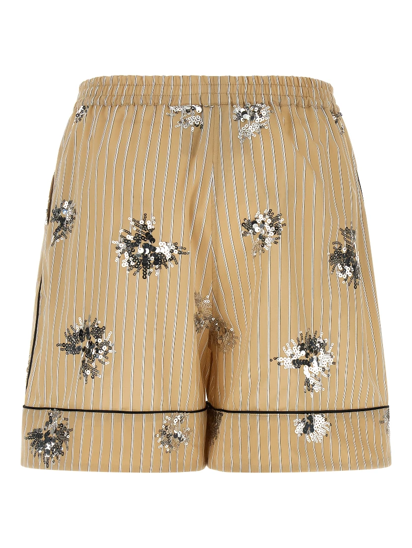 Beige Cotton Bermuda Shorts