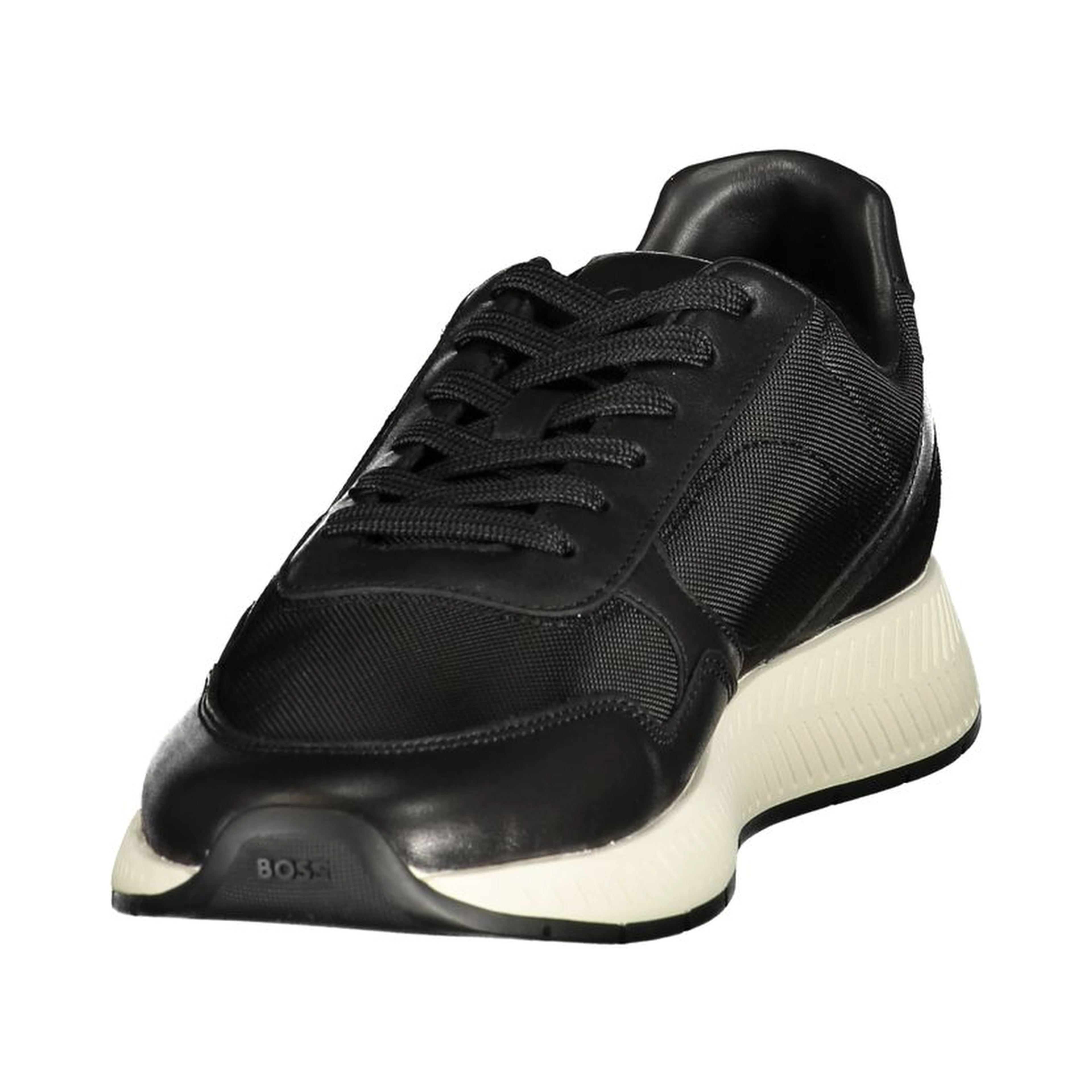 Black Polyester Men's Sneaker