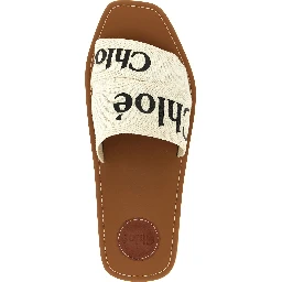 White Linen Flat Sandals