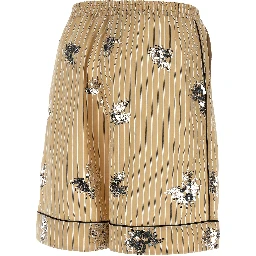 Beige Cotton Bermuda Shorts
