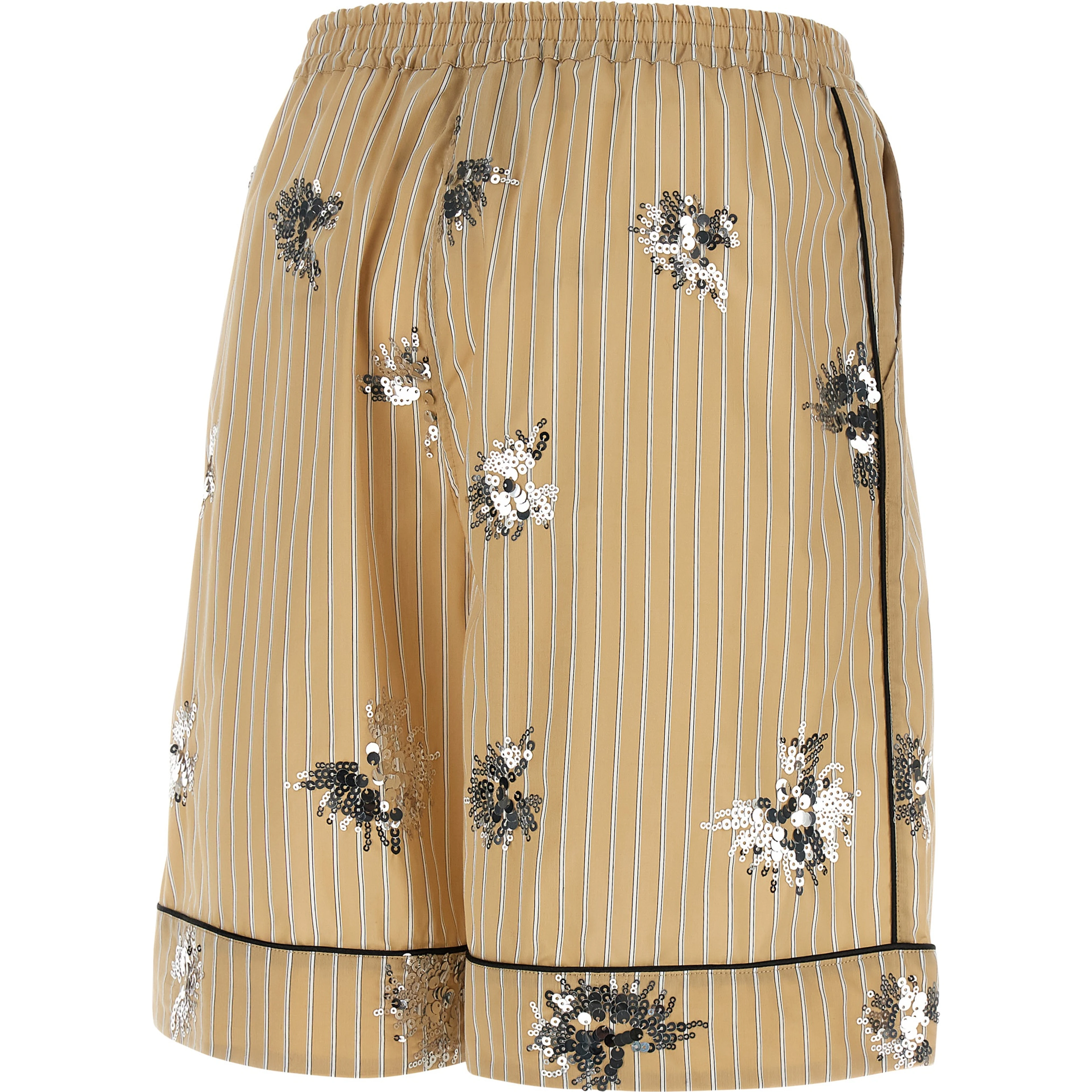 Beige Cotton Bermuda Shorts