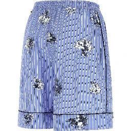 Blue Cotton Bermuda Shorts