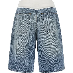 Blue Cotton Bermuda Shorts