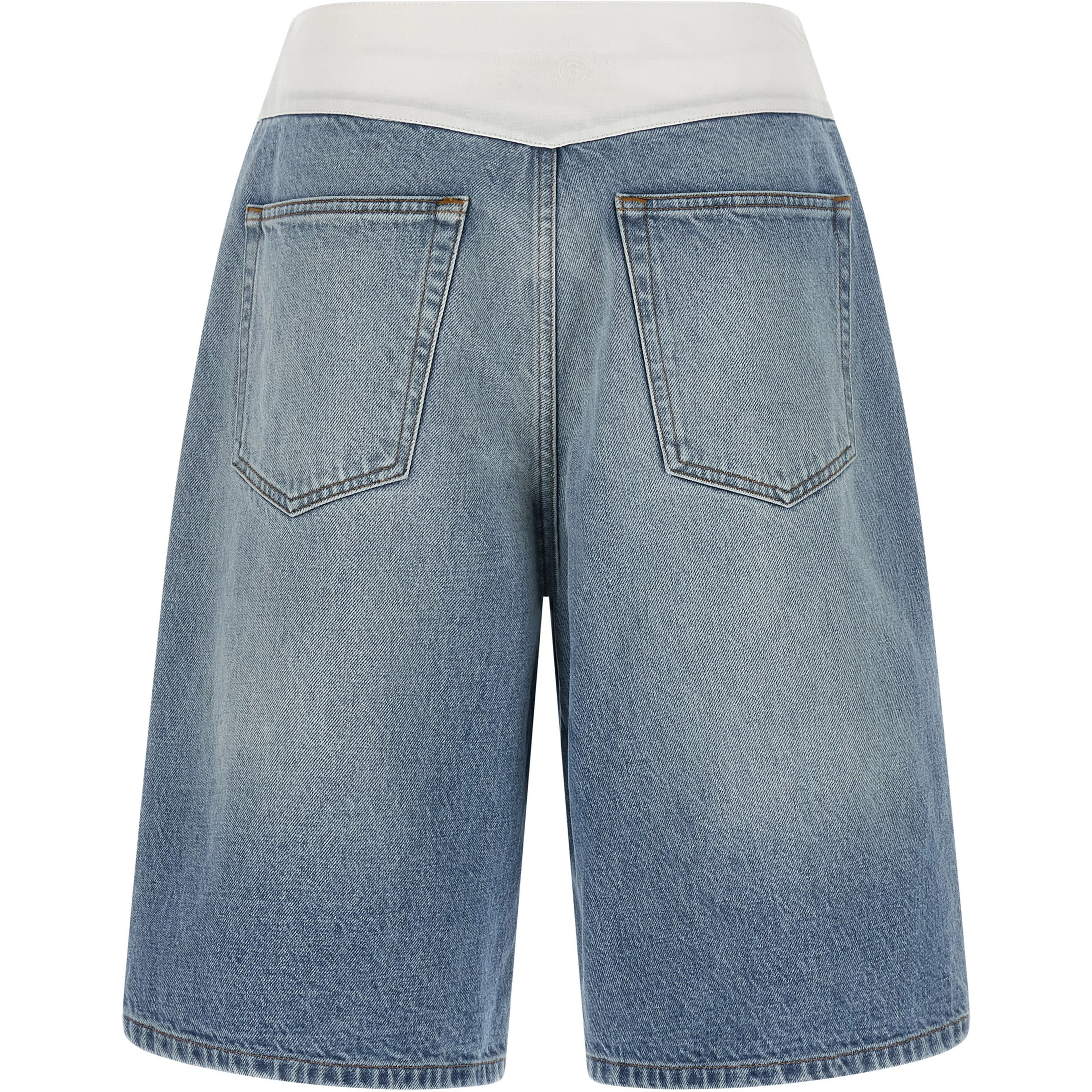 Blue Cotton Bermuda Shorts