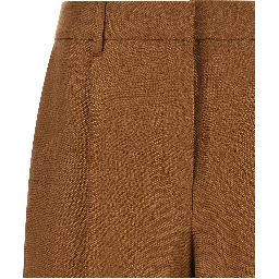 Brown Linen Bermuda Shorts