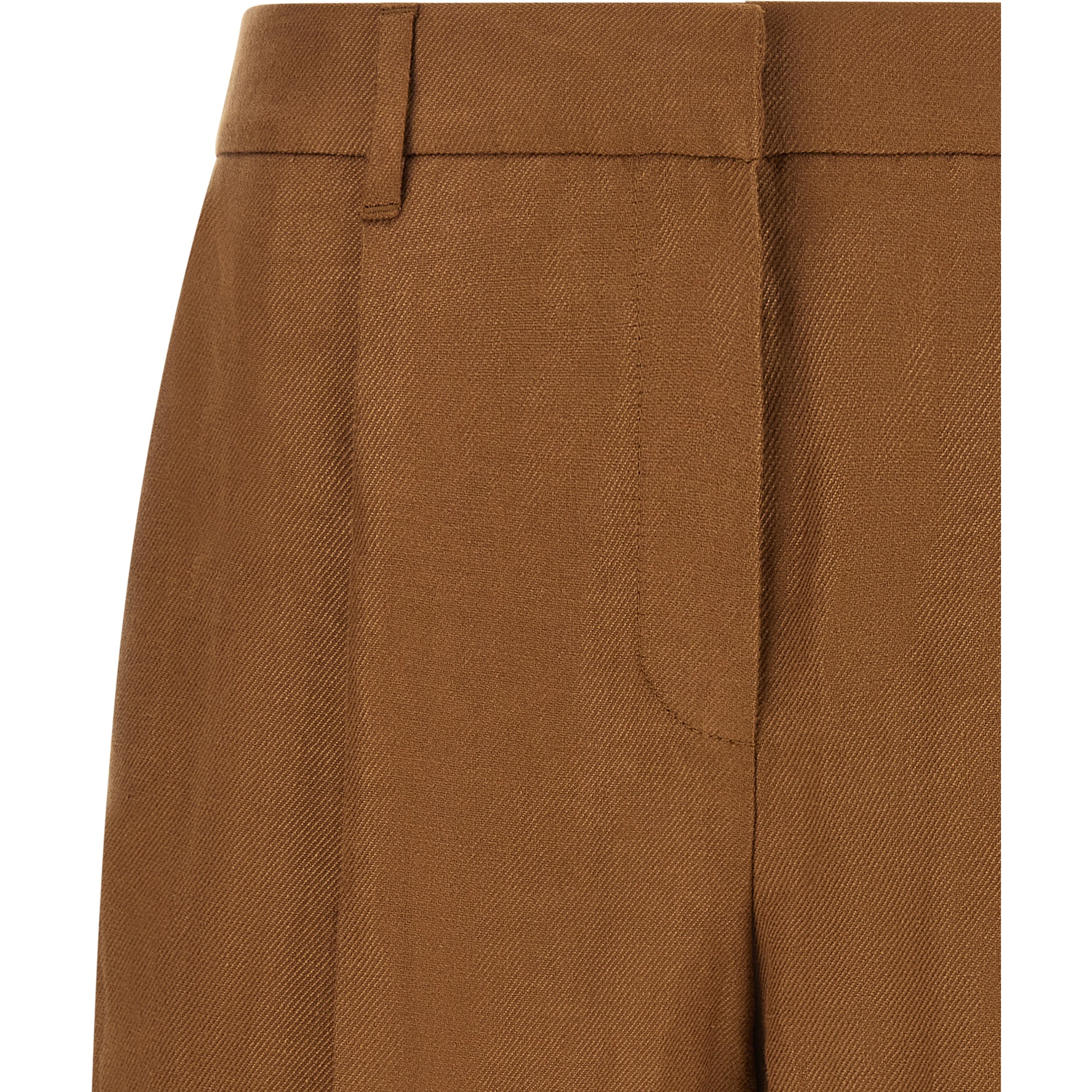 Brown Linen Bermuda Shorts