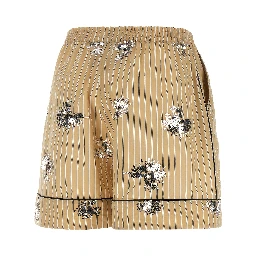 Beige Cotton Bermuda Shorts