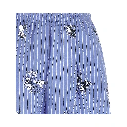 Blue Cotton Bermuda Shorts